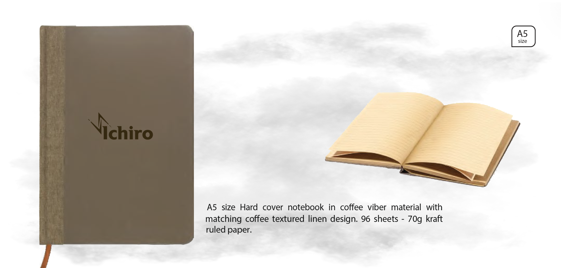 A5 HARD COVER NOTEBOOK IN COFFEE VIBER
