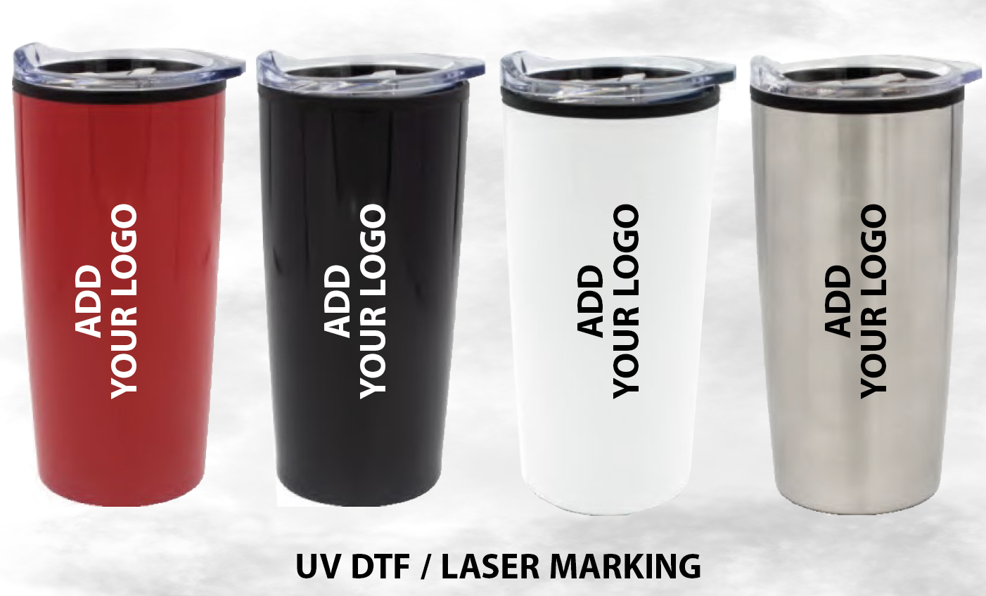 DOUBLE WALL TRAVEL MUG WITH CLEAR LID